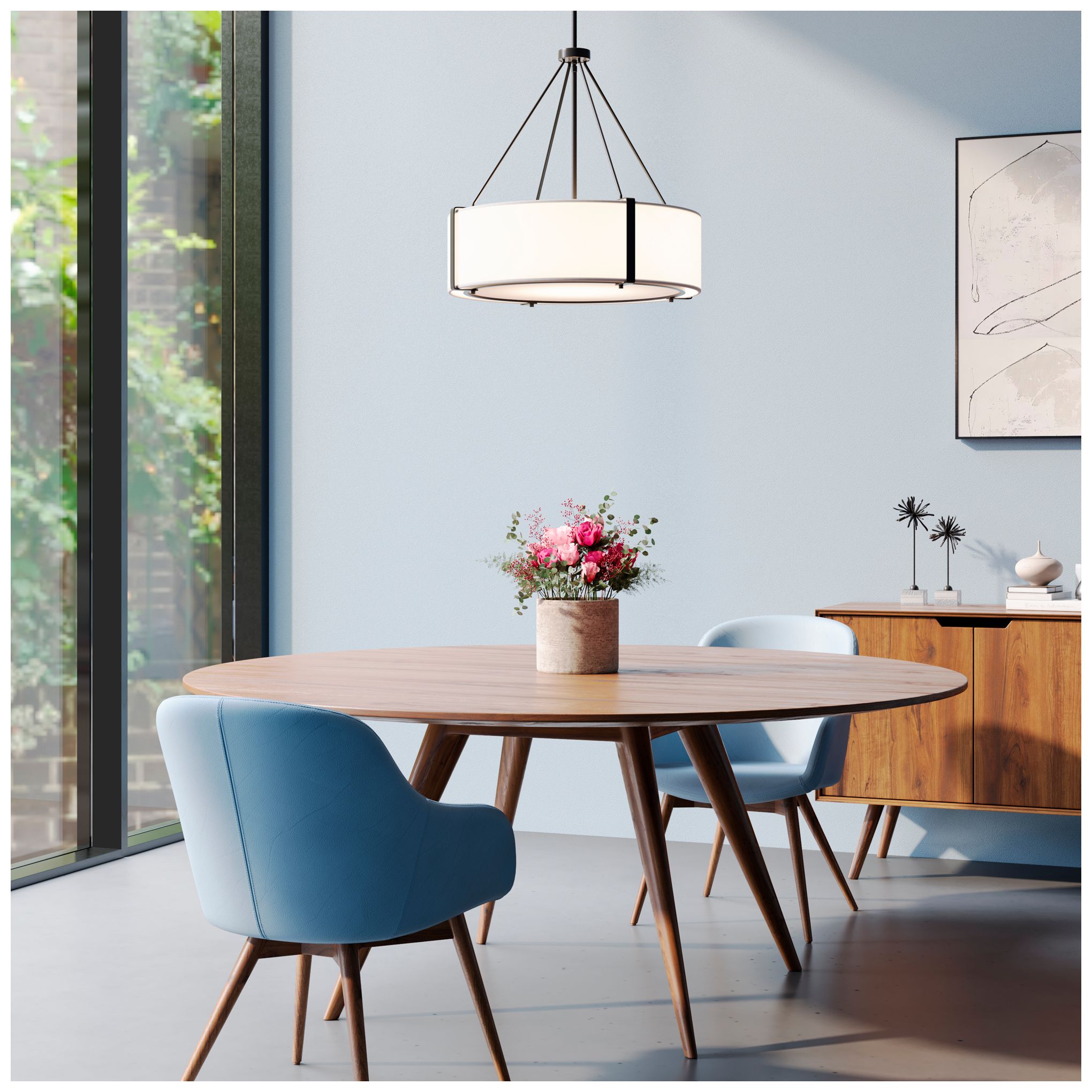 Image 5 Millennium Lighting Telfar 3-Light Pendant in Matte Black/White more views