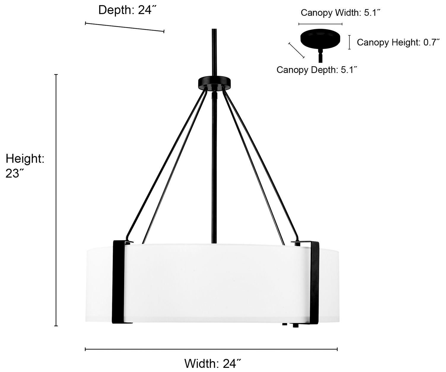Image 6 Millennium Lighting Telfar 3-Light Pendant in Matte Black/White more views