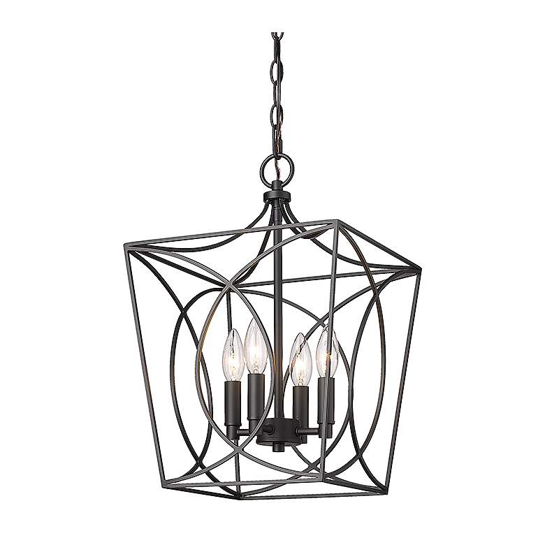 Image 1 Millennium Lighting Tracy 4 Light 16" Pendant Fixture in Matte Black