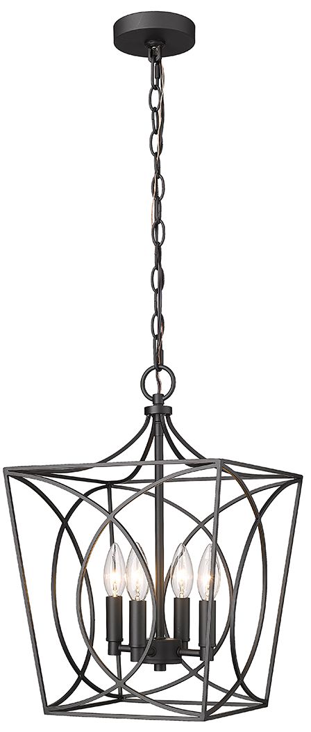 Image 2 Millennium Lighting Tracy 4 Light 16" Pendant Fixture in Matte Black more views