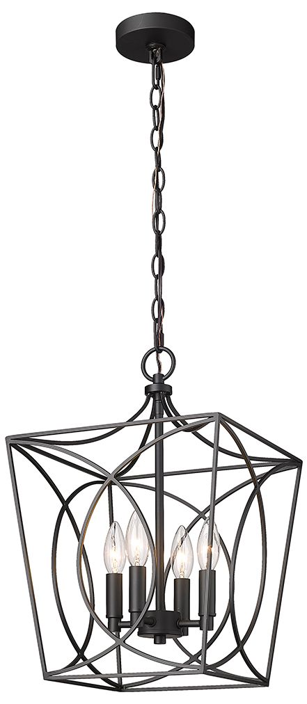 Image 3 Millennium Lighting Tracy 4 Light 16" Pendant Fixture in Matte Black more views