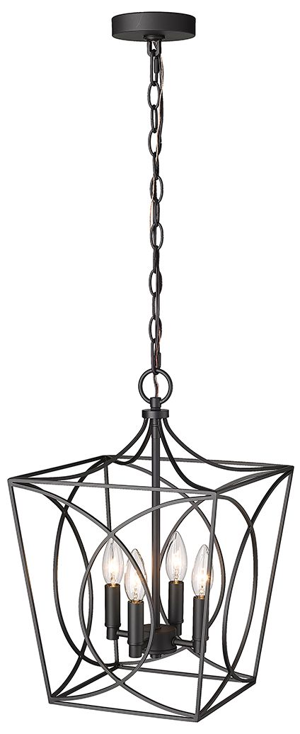 Image 4 Millennium Lighting Tracy 4 Light 16" Pendant Fixture in Matte Black more views