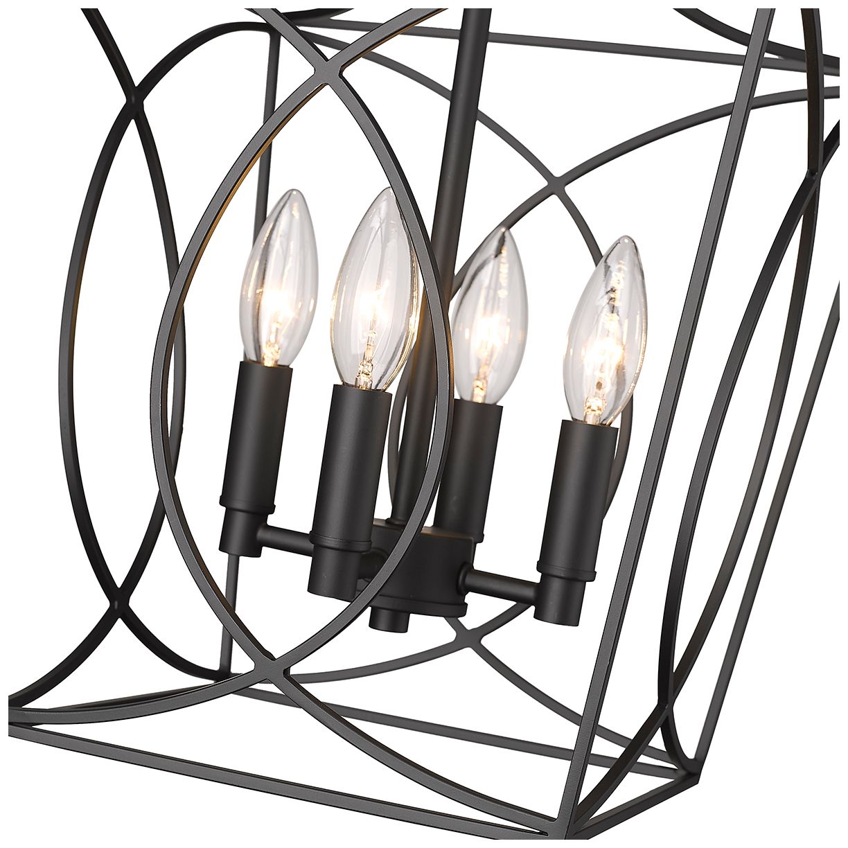 Image 5 Millennium Lighting Tracy 4 Light 16" Pendant Fixture in Matte Black more views