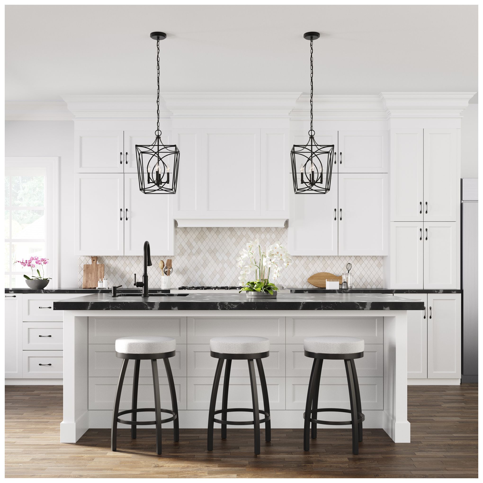 Image 6 Millennium Lighting Tracy 4 Light 16" Pendant Fixture in Matte Black more views