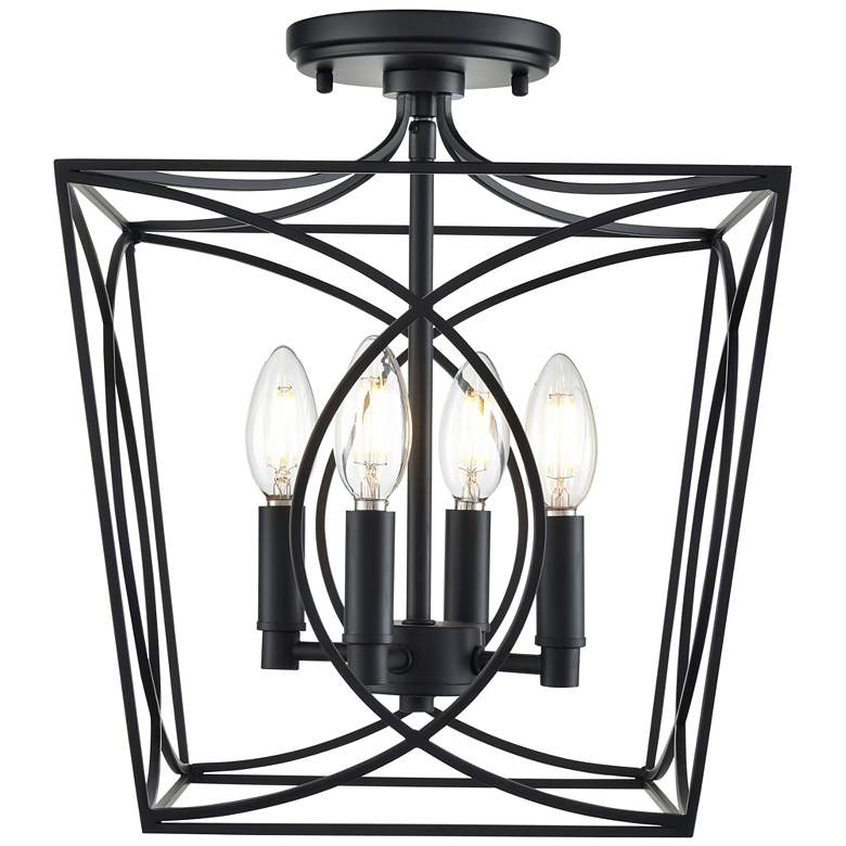 Image 1 Millennium Lighting Tracy 4-Light Indoor Semi-Flush in Matte Black
