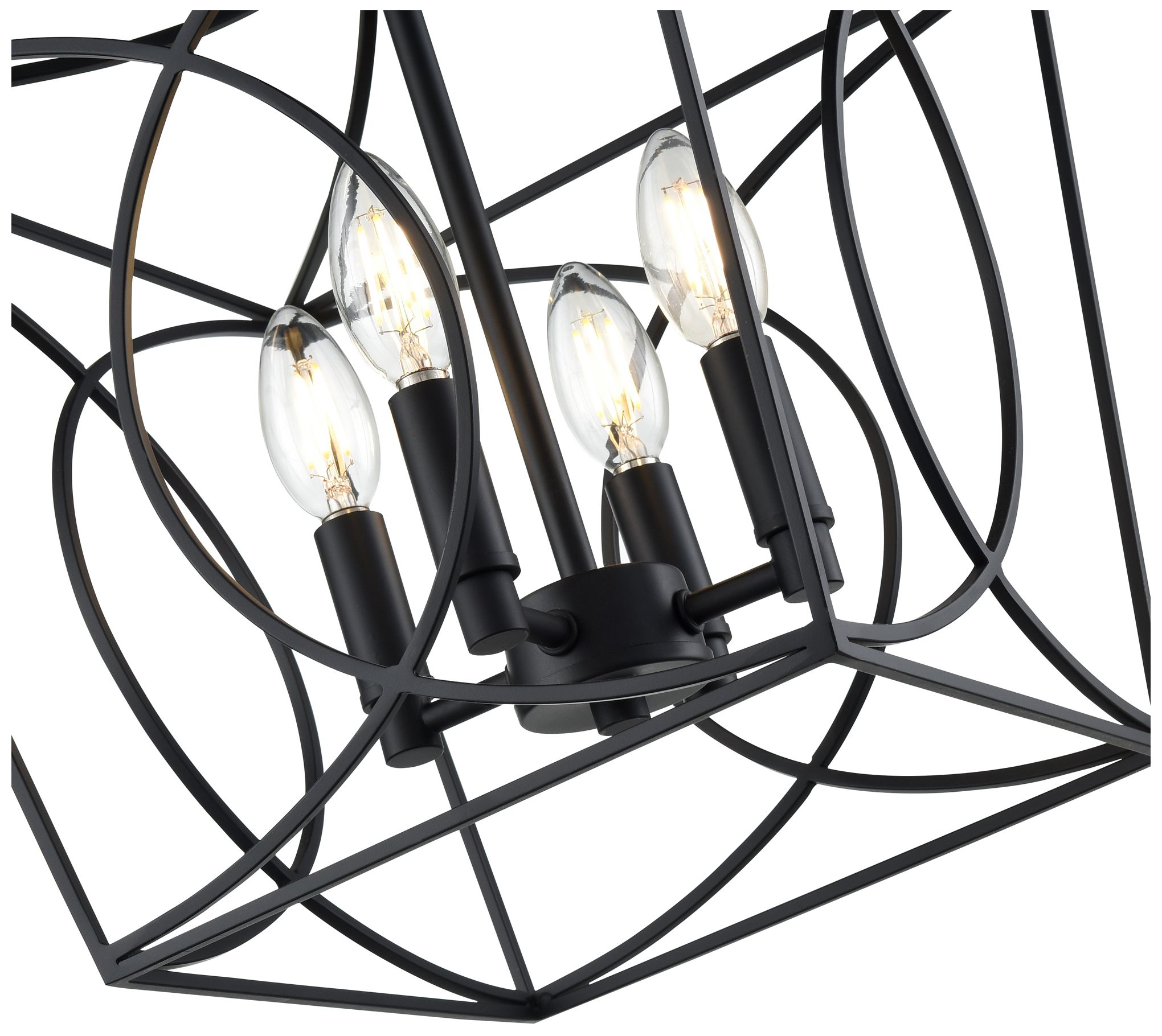 Image 6 Millennium Lighting Tracy 4-Light Indoor Semi-Flush in Matte Black more views