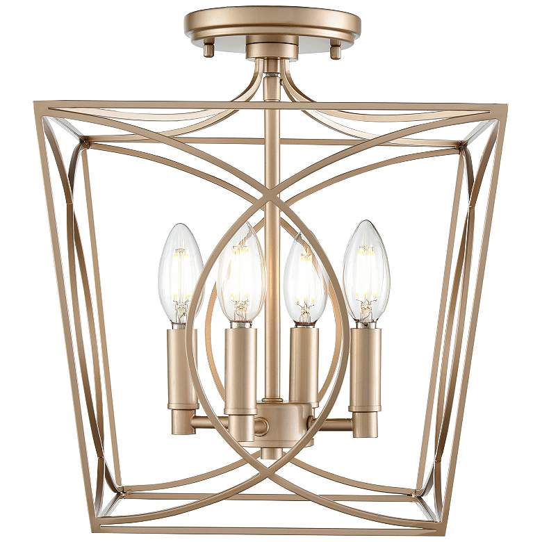Image 1 Millennium Lighting Tracy 4-Light Indoor Semi-Flush in Painted Modern Gold