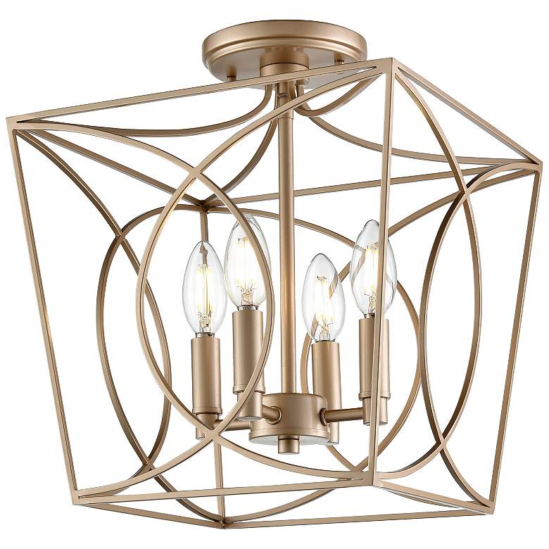 Image 3 Millennium Lighting Tracy 4-Light Indoor Semi-Flush in Painted Modern Gold more views