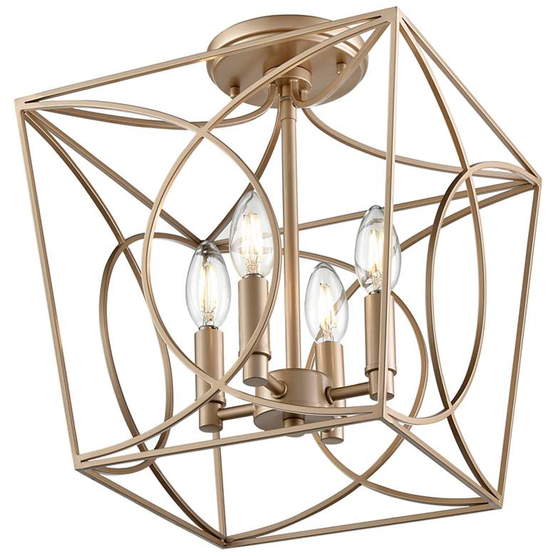 Image 4 Millennium Lighting Tracy 4-Light Indoor Semi-Flush in Painted Modern Gold more views