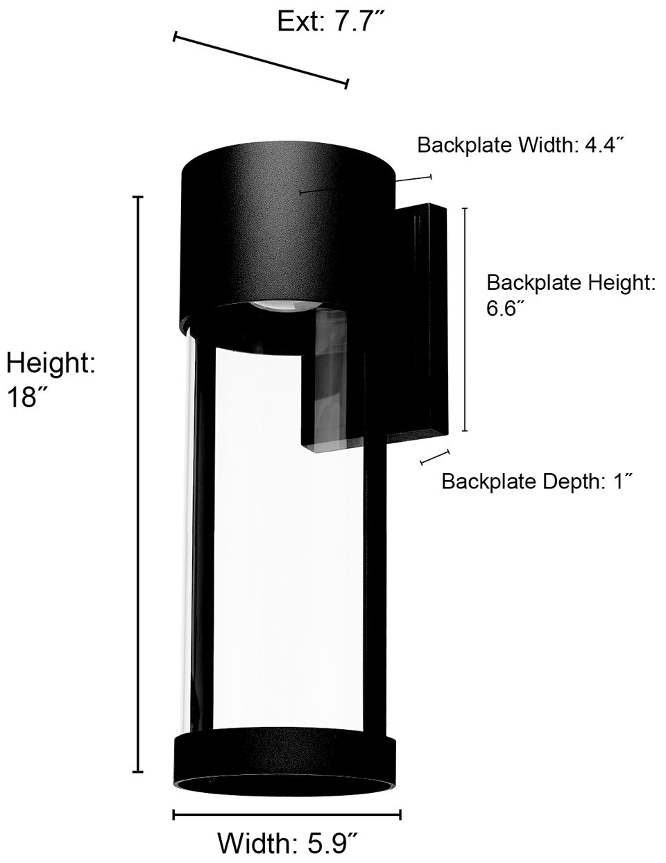 Image 7 Millennium Lighting Trefor Integrated LED Outdoor Wall Sconce in Black more views