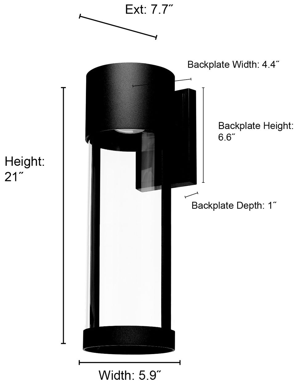 Image 7 Millennium Lighting Trefor Integrated LED Outdoor Wall Sconce in Black more views