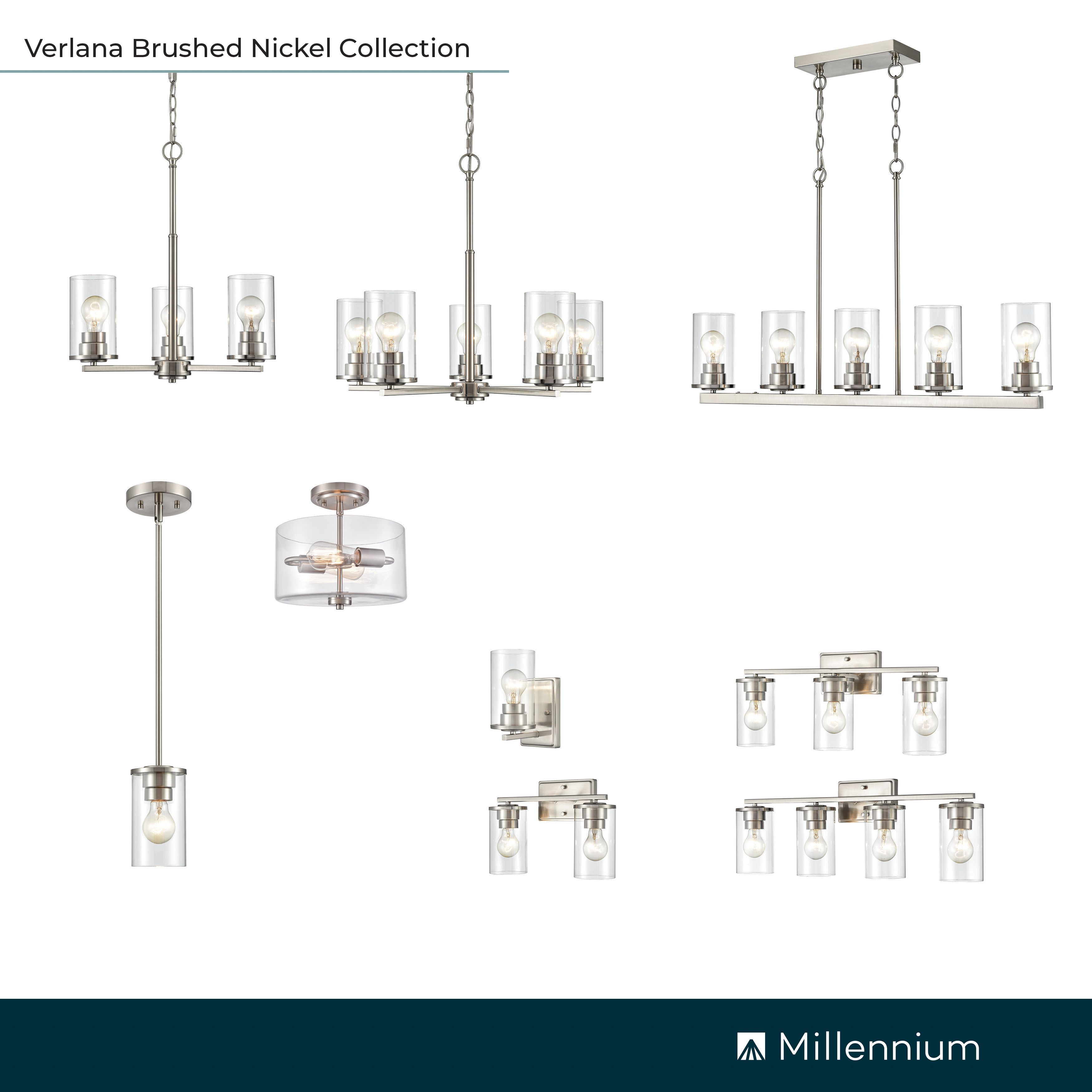 Image 6 Millennium Lighting Verlana 1 Light Wall Sconce Brushed Nickel more views