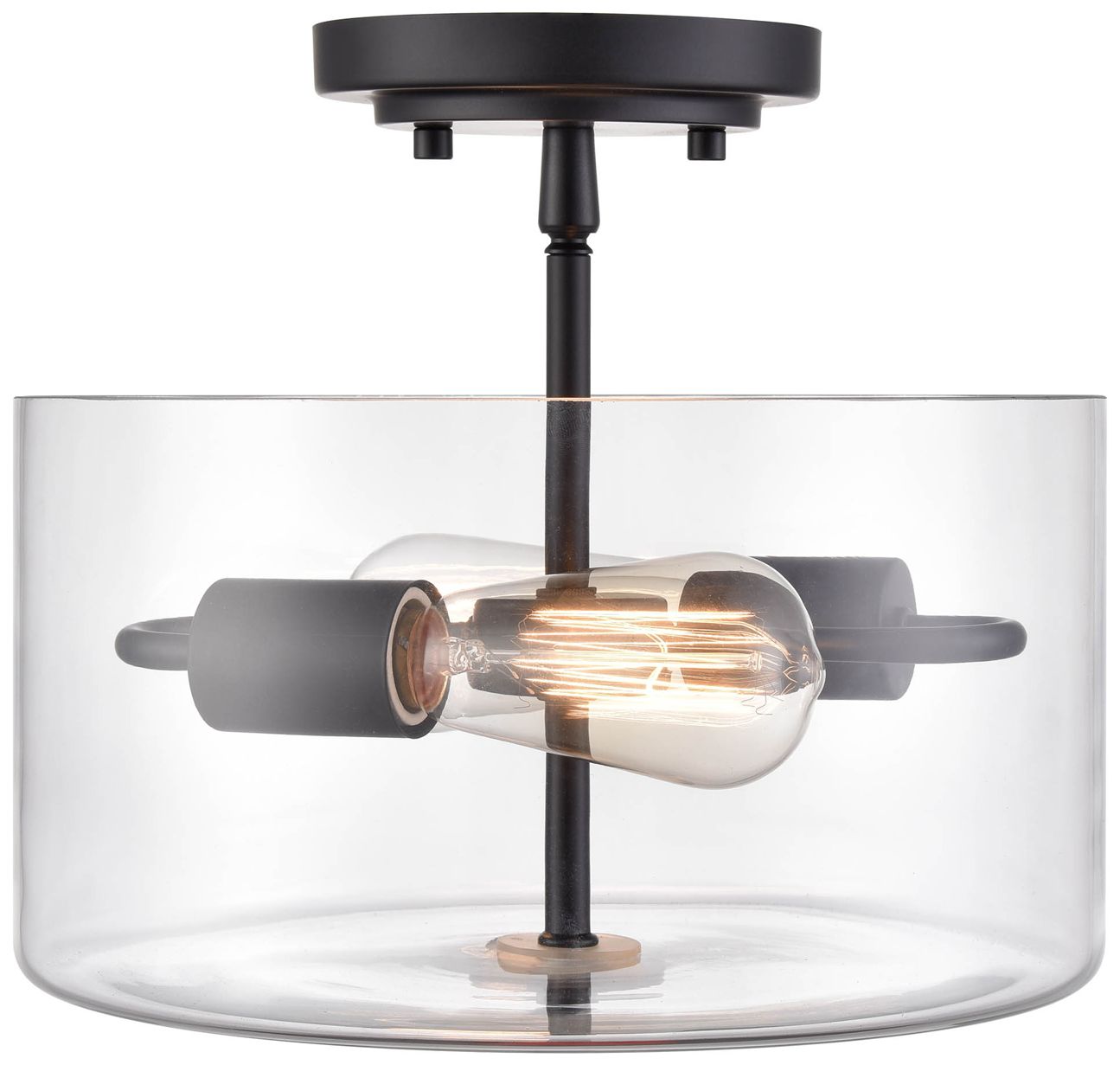 Millennium Lighting Verlana 2 Light Semi-Flush Mount Matte Black