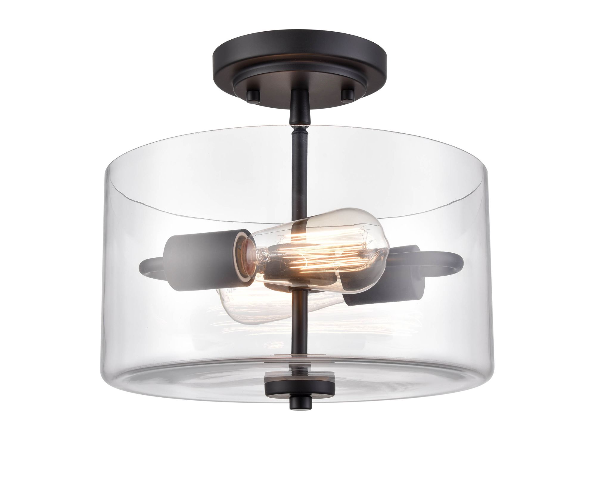 Image 2 Millennium Lighting Verlana 2 Light Semi-Flush Mount Matte Black more views