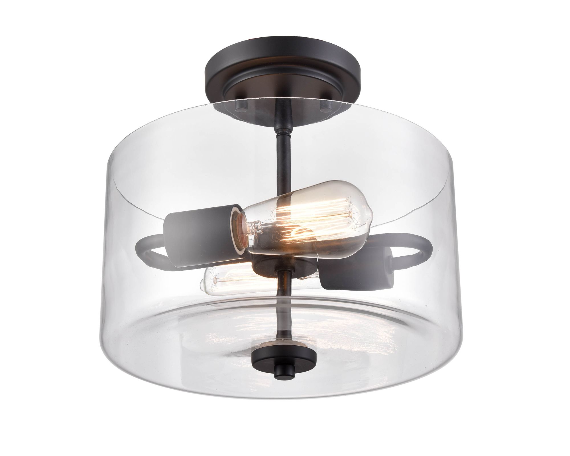 Image 3 Millennium Lighting Verlana 2 Light Semi-Flush Mount Matte Black more views
