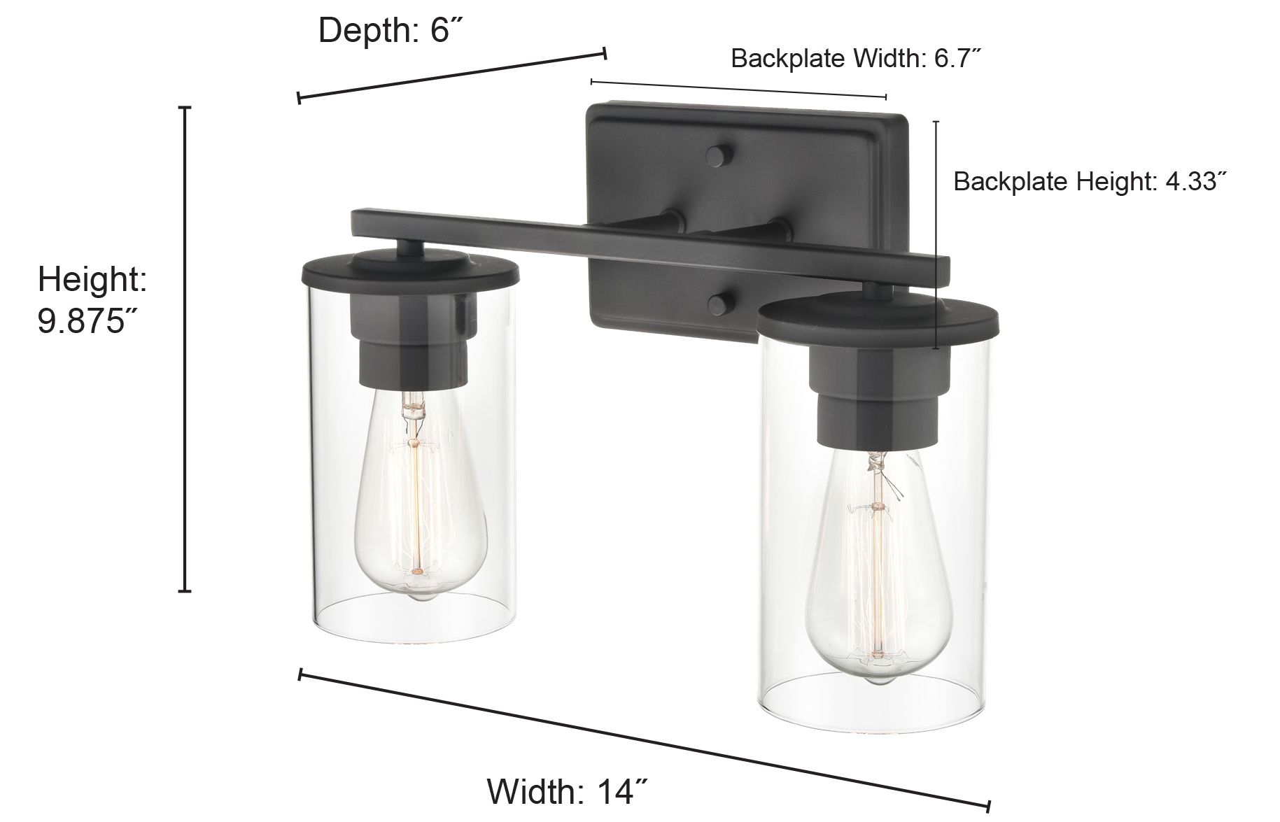 Image 5 Millennium Lighting Verlana 2-Light Vanity Light in Brushed Nickel more views