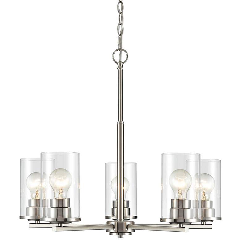 Image 1 Millennium Lighting Verlana 5 Light Chandelier Fixture in Brushed Nickel