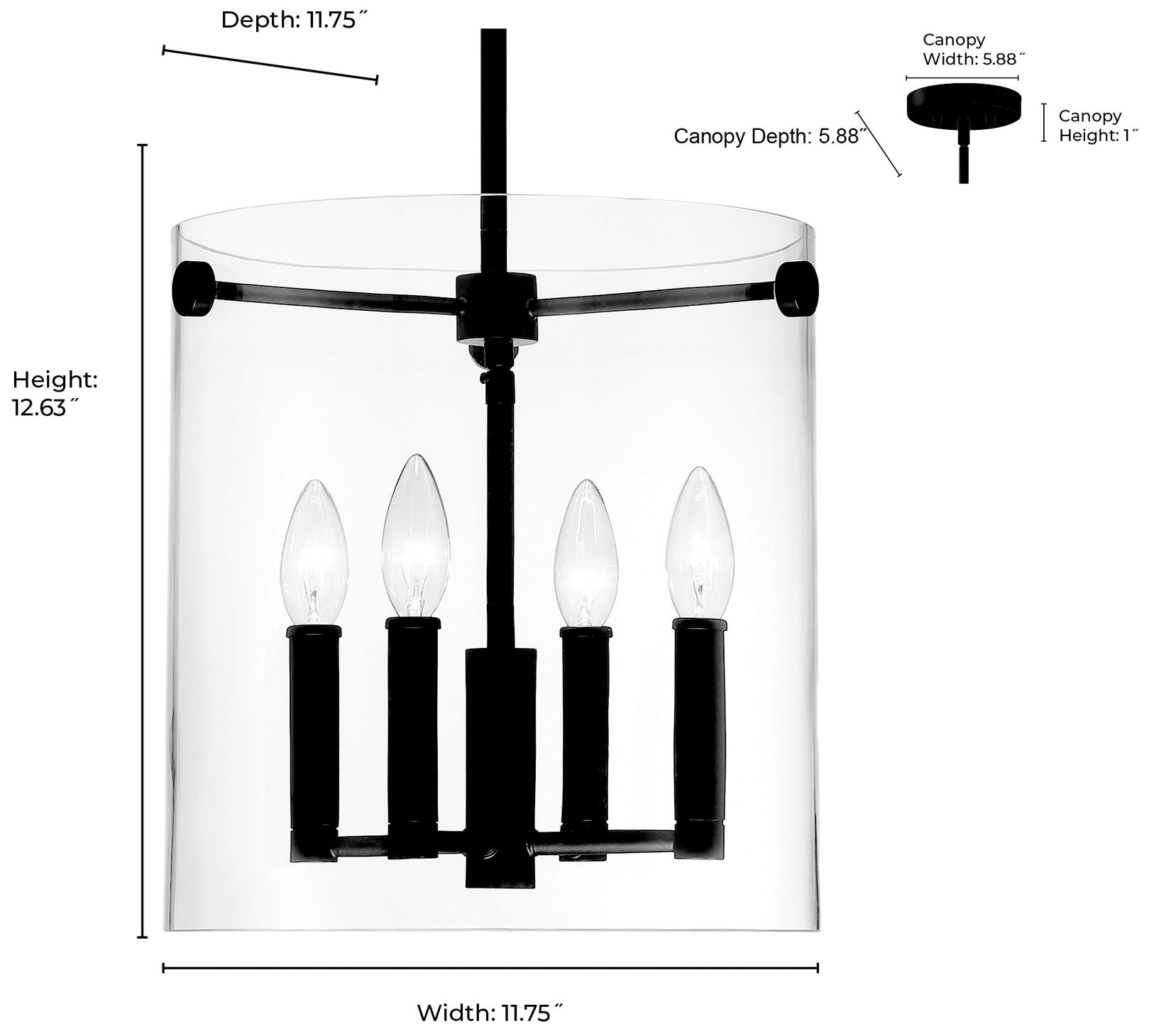 Image 4 Millennium Lighting Vissi 4-Light Pendant in Matte Black more views