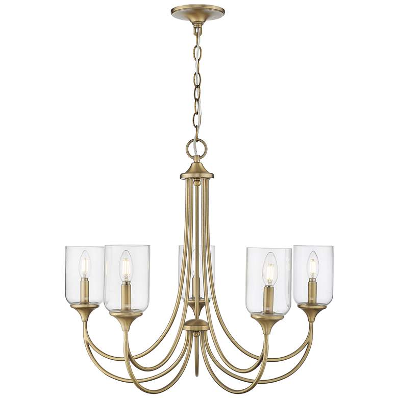 Image 1 Millennium Lighting Waddingham 5-Light Chandelier in Vintage Brass