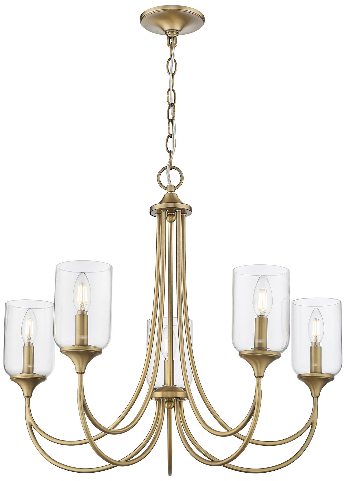 Image 3 Millennium Lighting Waddingham 5-Light Chandelier in Vintage Brass more views