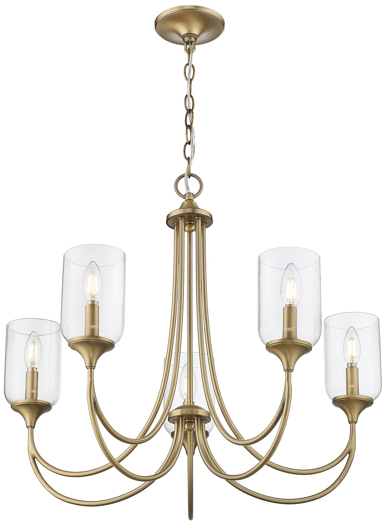 Image 4 Millennium Lighting Waddingham 5-Light Chandelier in Vintage Brass more views