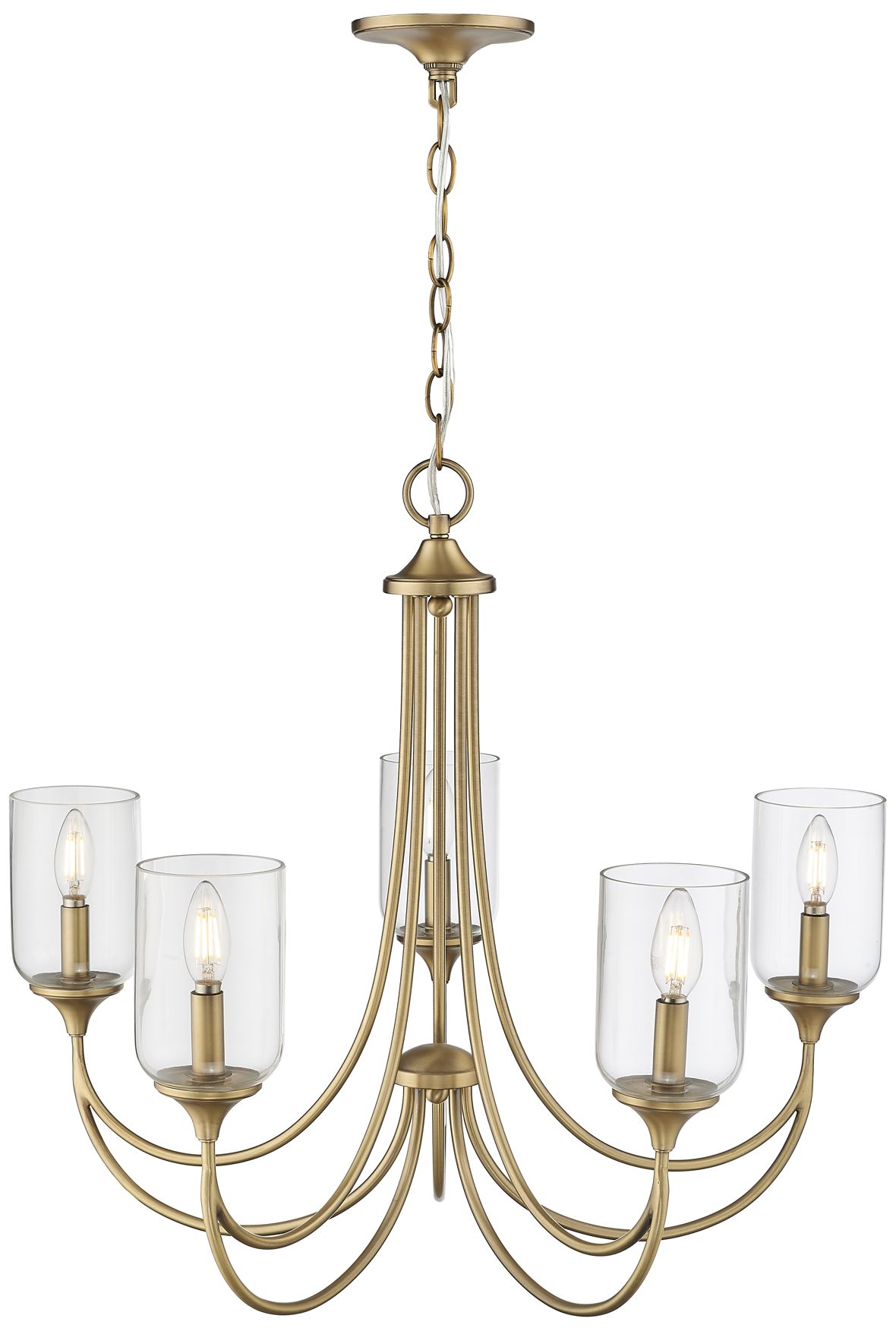 Image 5 Millennium Lighting Waddingham 5-Light Chandelier in Vintage Brass more views