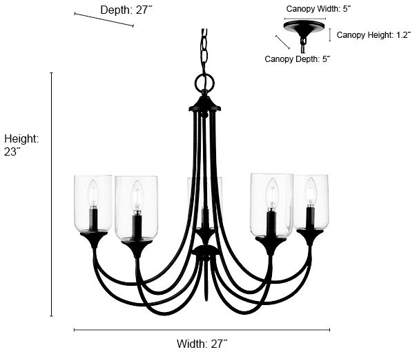 Image 7 Millennium Lighting Waddingham 5-Light Chandelier in Vintage Brass more views