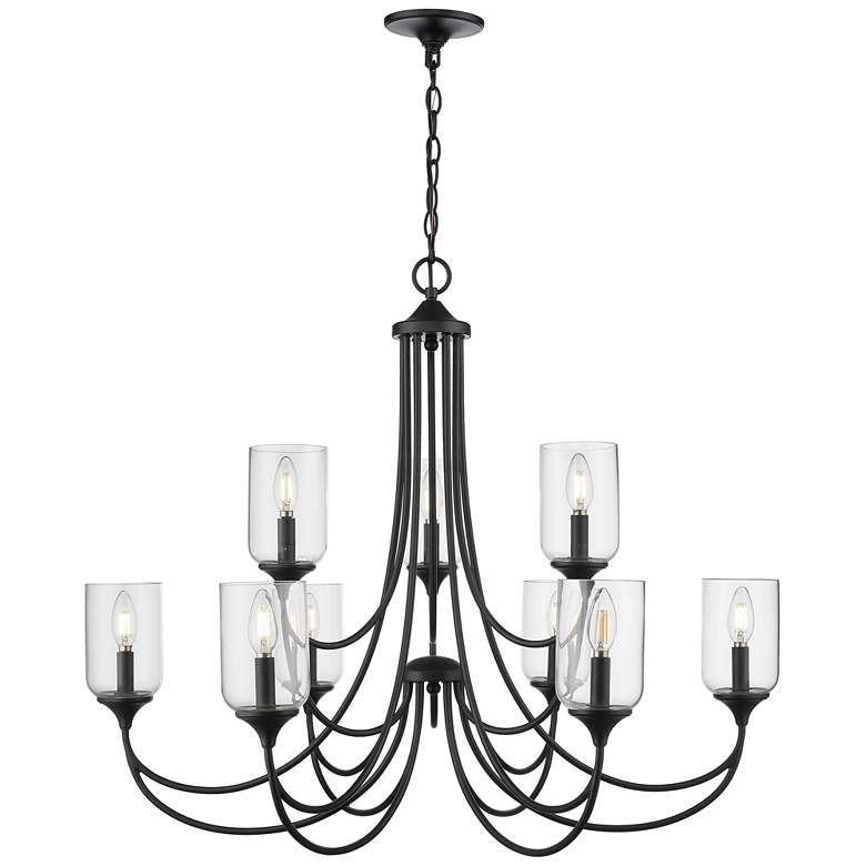 Image 1 Millennium Lighting Waddingham 9-Light Chandelier in Matte Black