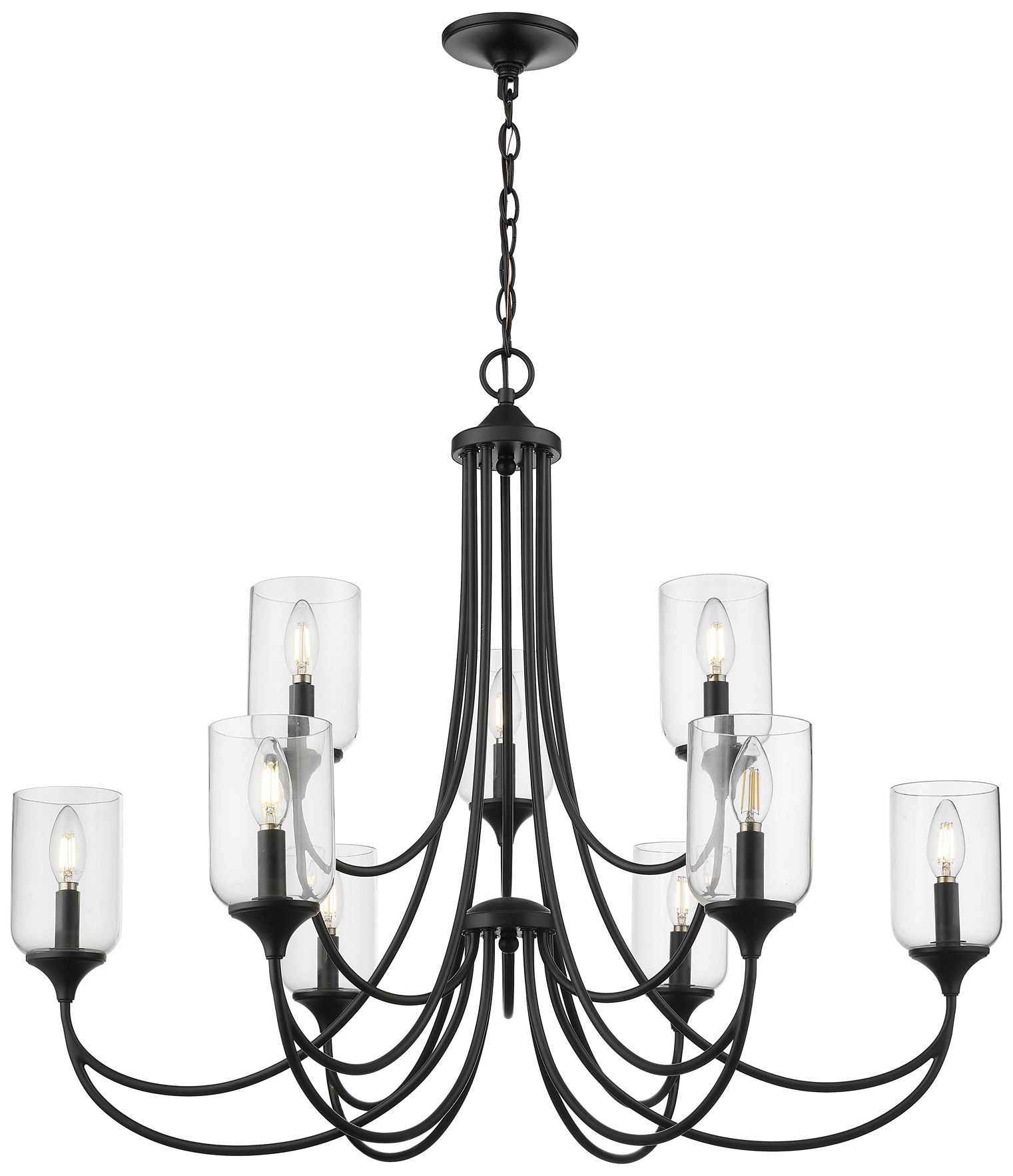 Image 2 Millennium Lighting Waddingham 9-Light Chandelier in Matte Black more views