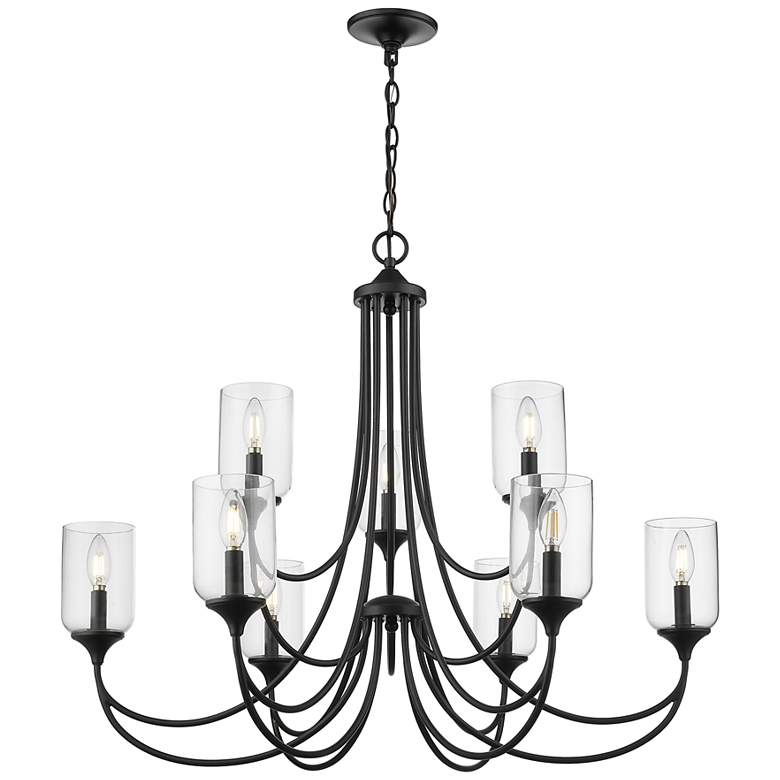 Image 2 Millennium Lighting Waddingham 9-Light Chandelier in Matte Black more views