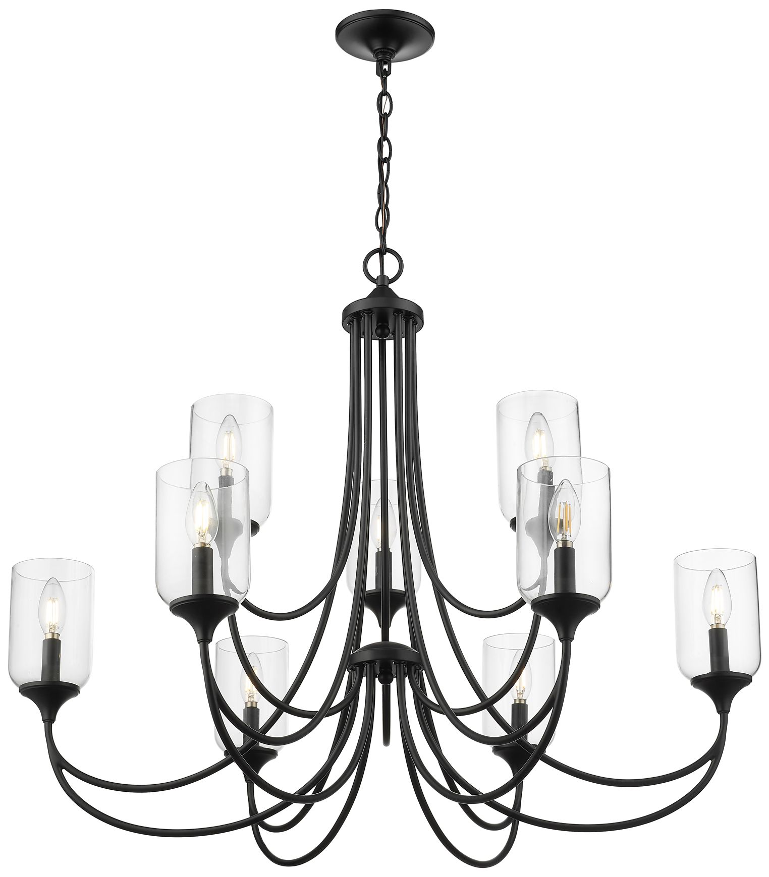 Image 3 Millennium Lighting Waddingham 9-Light Chandelier in Matte Black more views