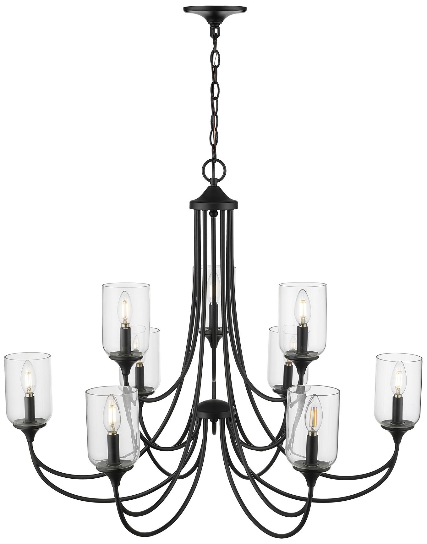 Image 4 Millennium Lighting Waddingham 9-Light Chandelier in Matte Black more views