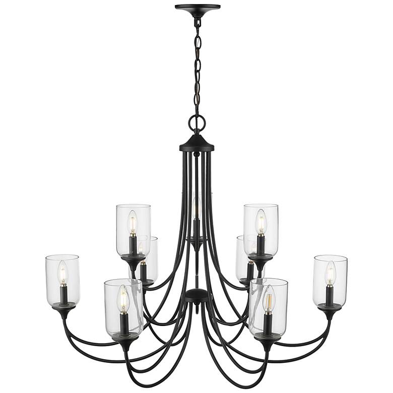 Image 4 Millennium Lighting Waddingham 9-Light Chandelier in Matte Black more views