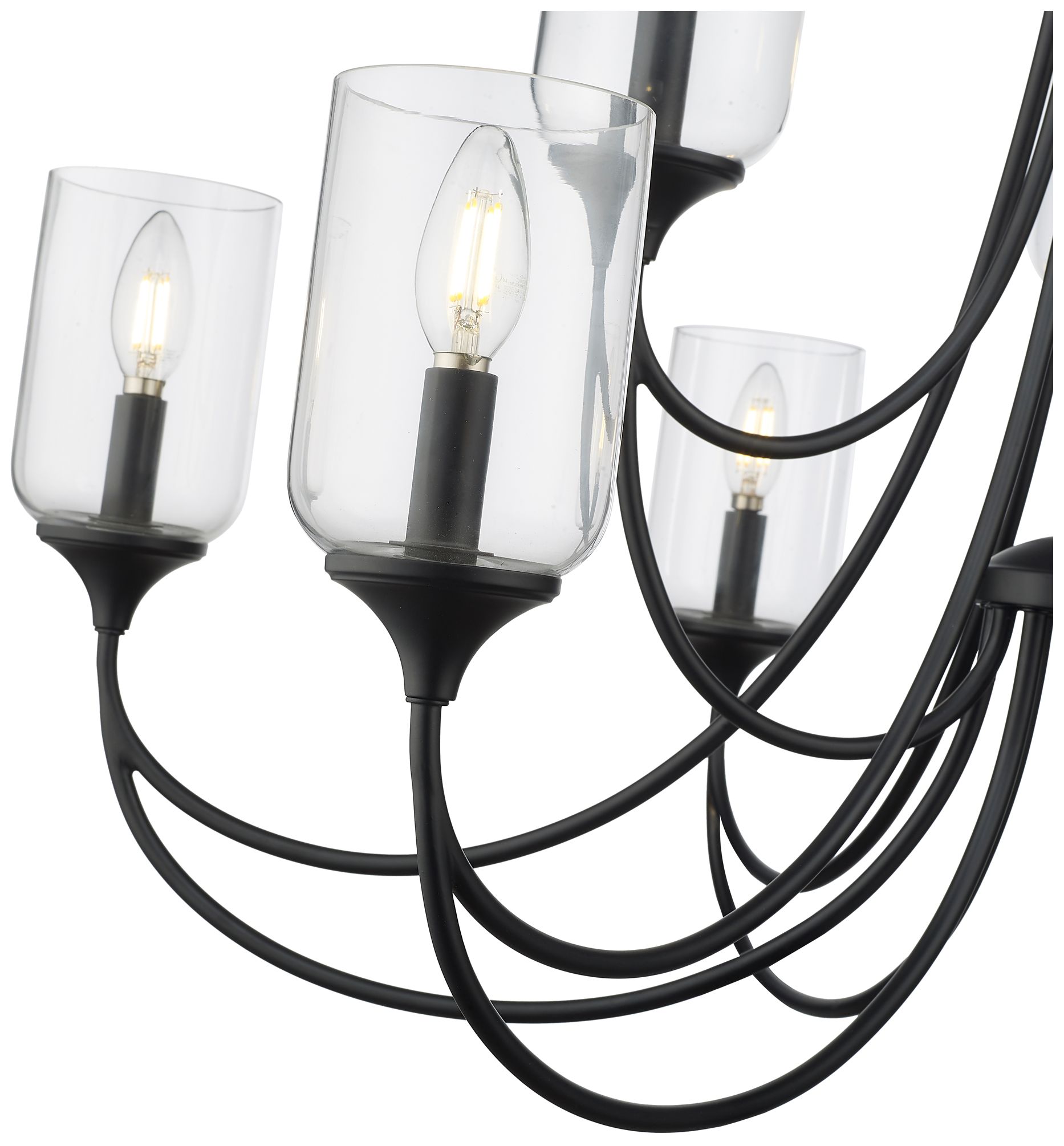 Image 5 Millennium Lighting Waddingham 9-Light Chandelier in Matte Black more views