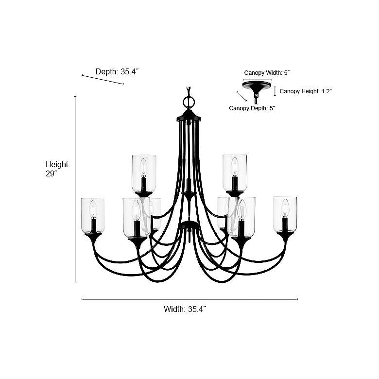 Image 6 Millennium Lighting Waddingham 9-Light Chandelier in Matte Black more views