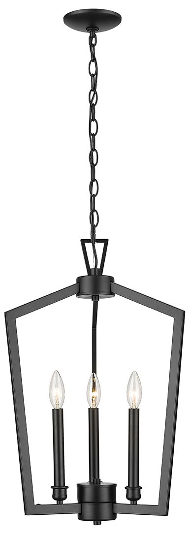 Millennium Lizabeth 3-Light 16" Matte Black Pendant