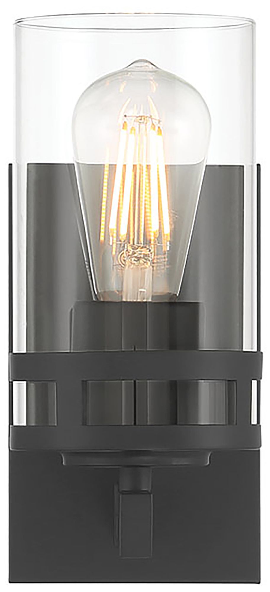 Image 3 Millennium Lunden 1-Light 4.5" Matte Black Wall Sconce with Glass Shade more views