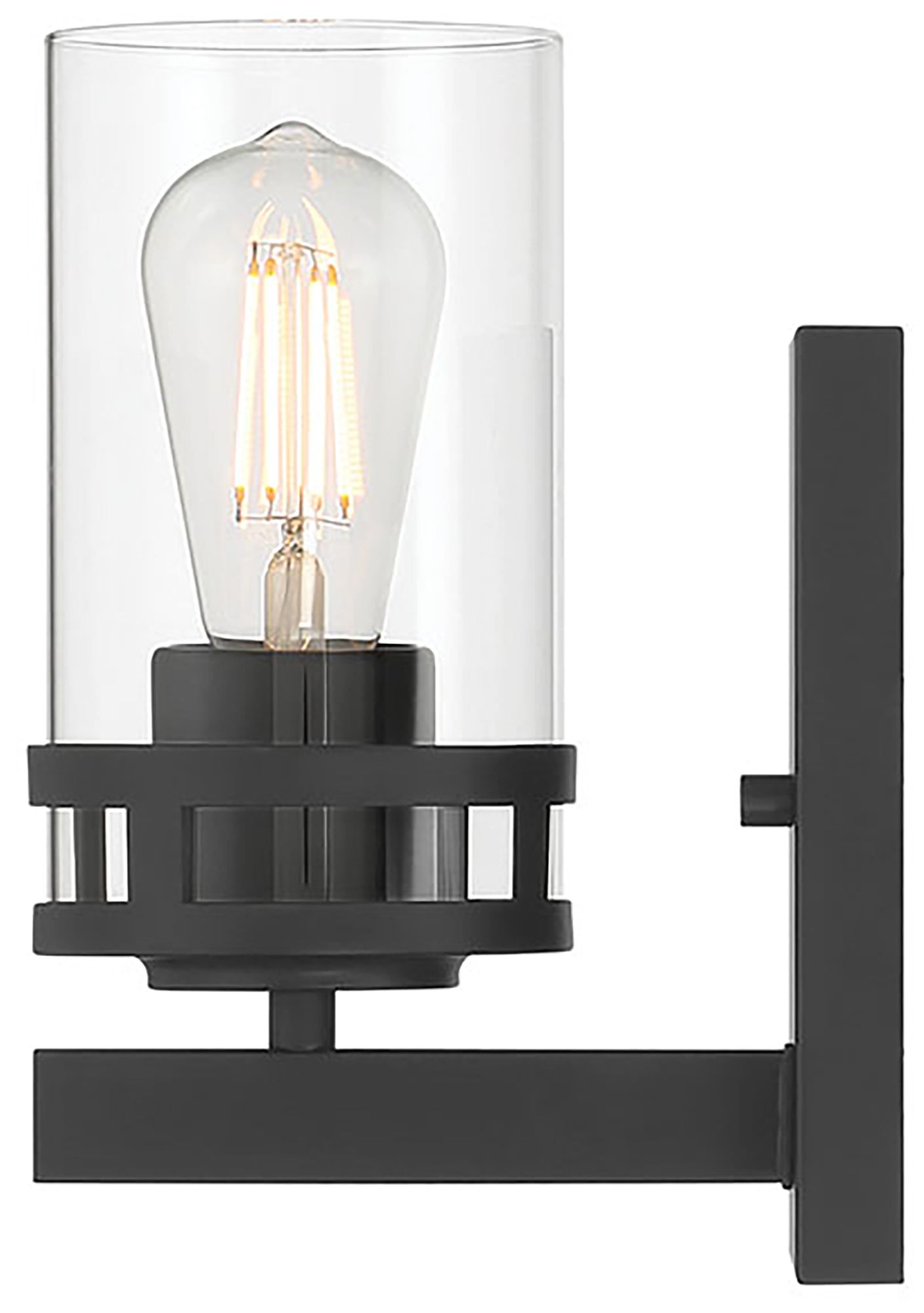 Image 4 Millennium Lunden 1-Light 4.5" Matte Black Wall Sconce with Glass Shade more views