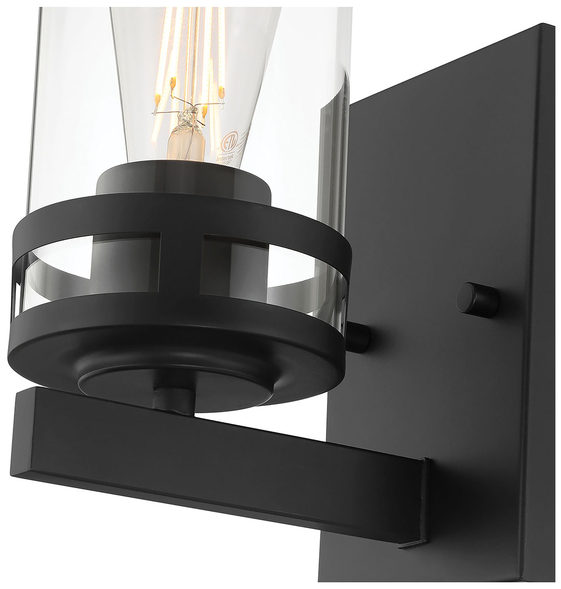 Image 6 Millennium Lunden 1-Light 4.5" Matte Black Wall Sconce with Glass Shade more views