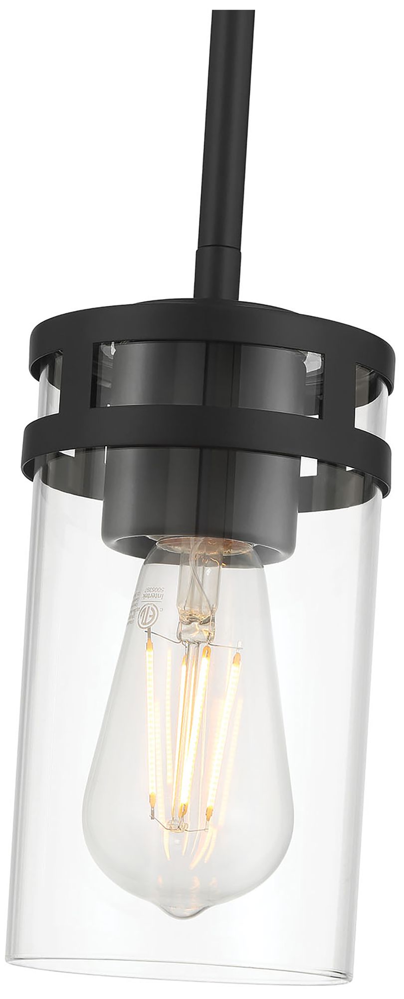Image 5 Millennium Lunden 1-Light 4" Matte Black Mini Pendant with Glass Shade more views