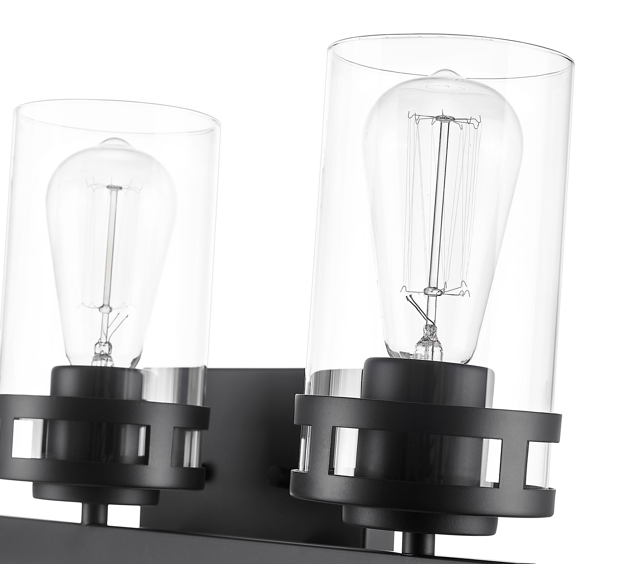 Image 6 Millennium Lunden 3-Light 22" Matte Black Vanity Light with Glass Shade more views