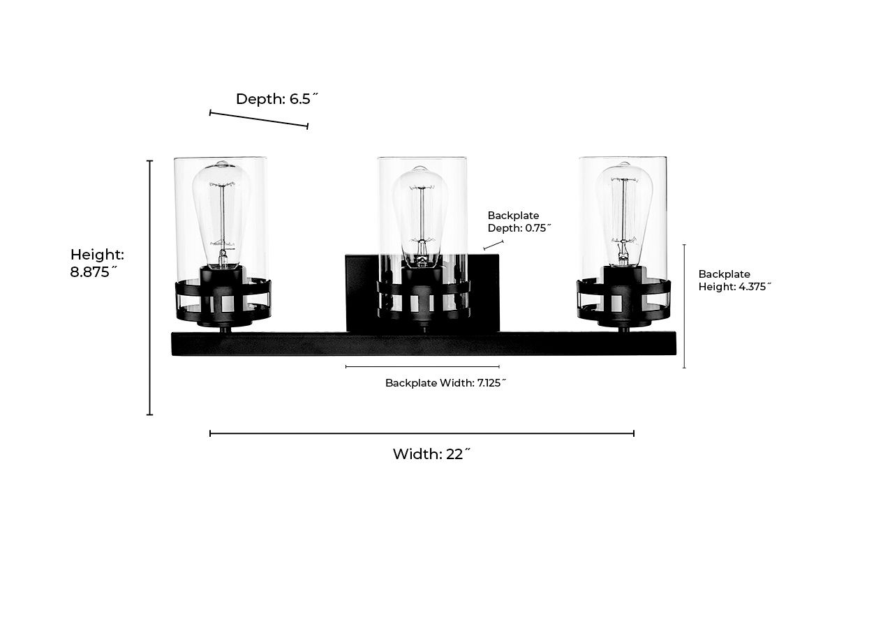 Millennium Lunden Vanity Matte Black