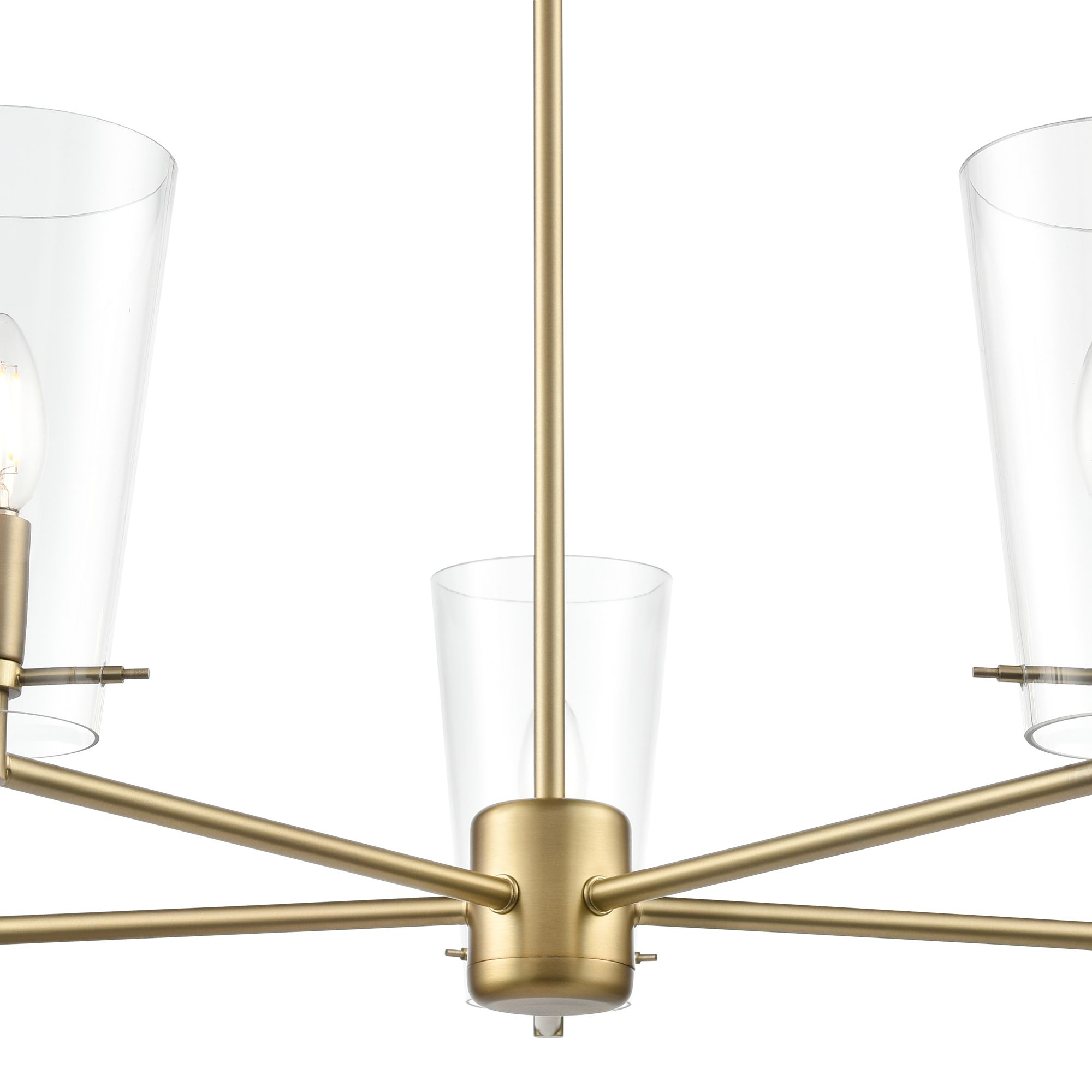 Image 3 Millennium Maccan 5-Light 31" Vintage Brass Chandelier with Glass Shade more views