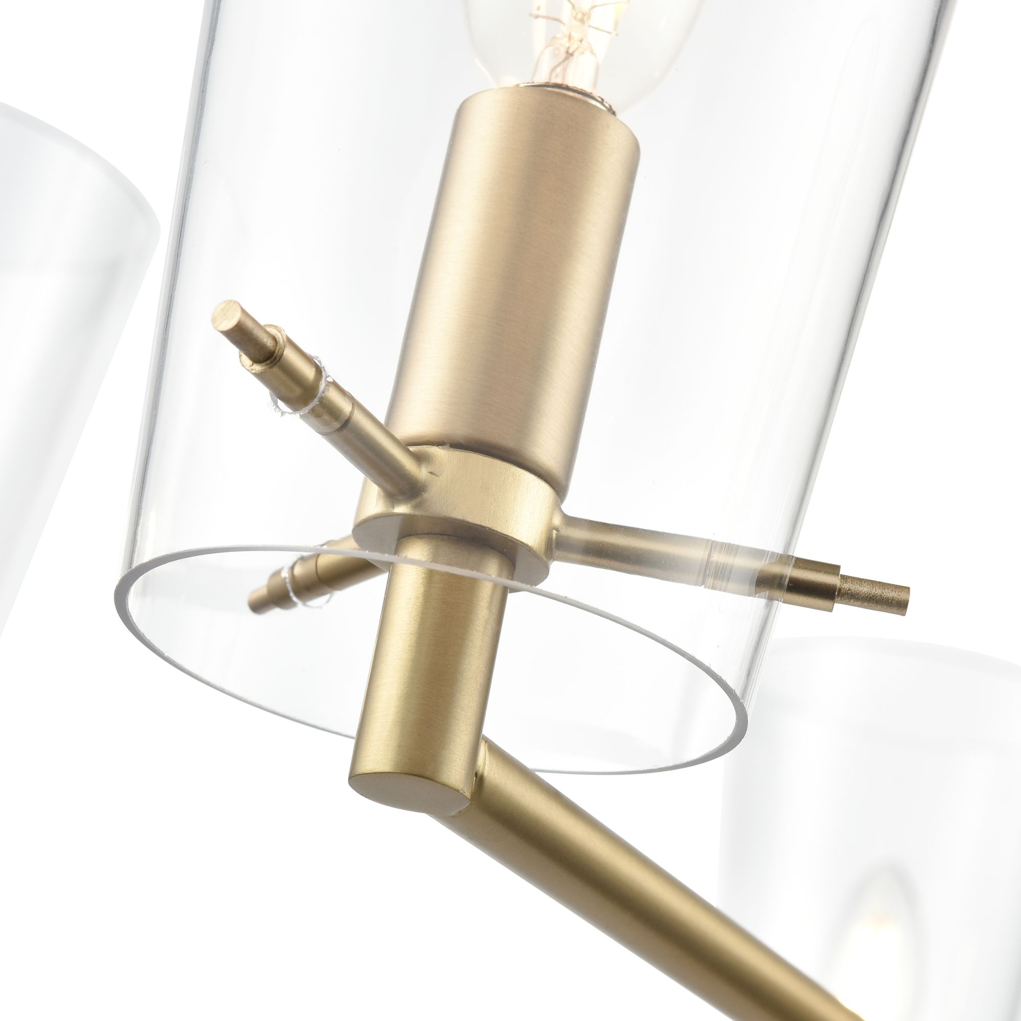 Image 4 Millennium Maccan 5-Light 31" Vintage Brass Chandelier with Glass Shade more views