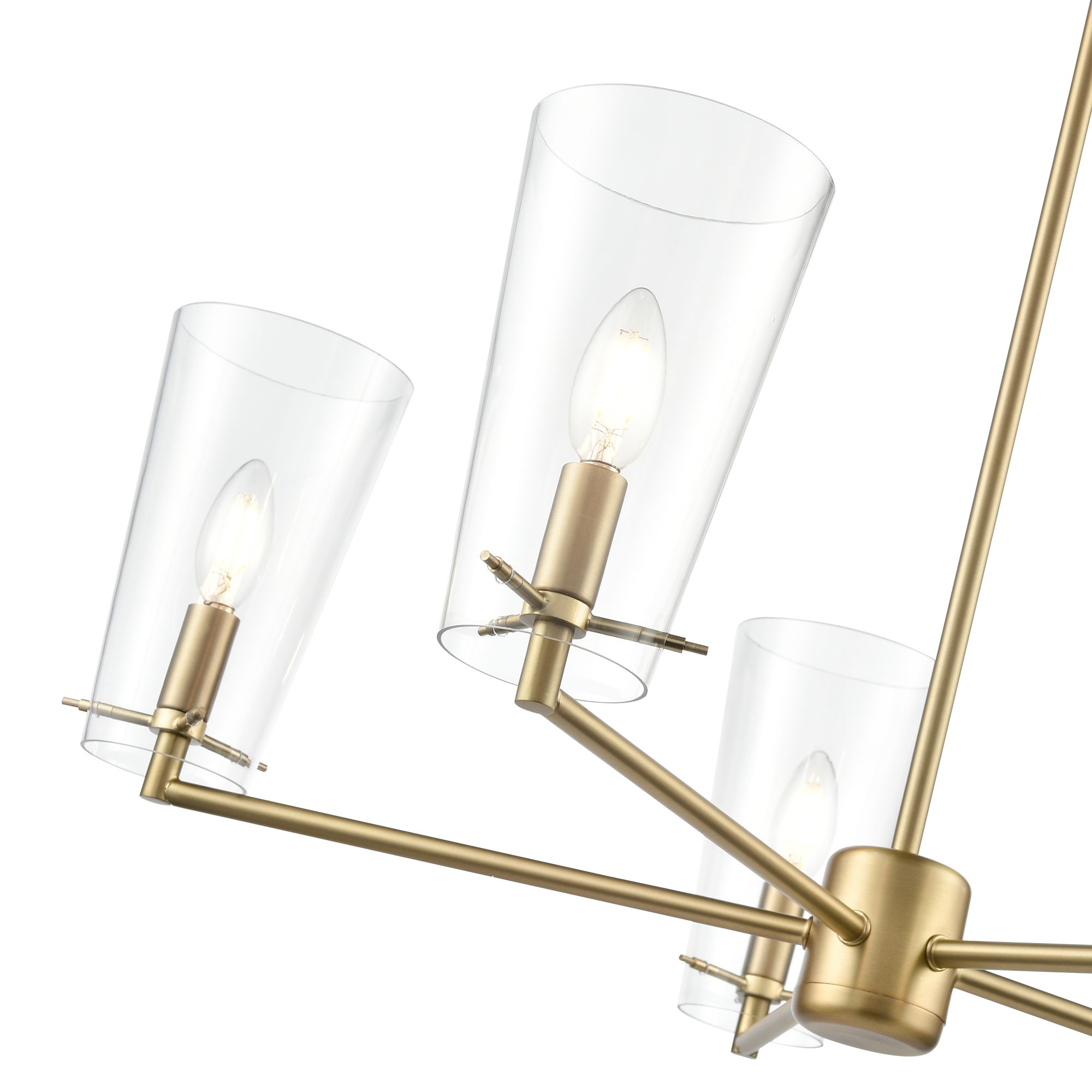 Image 5 Millennium Maccan 5-Light 31" Vintage Brass Chandelier with Glass Shade more views