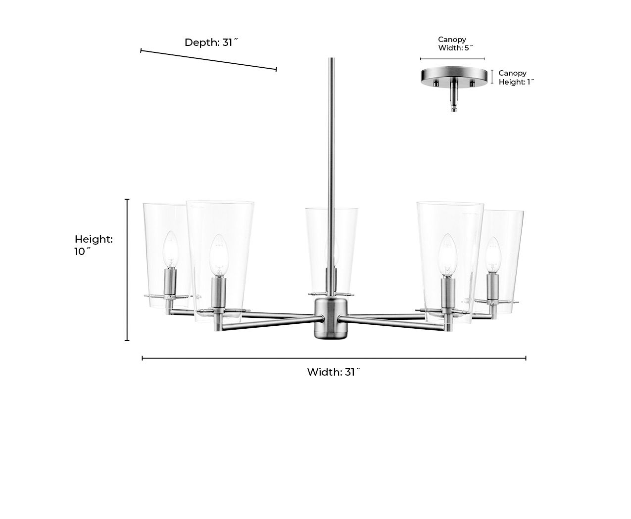 Image 7 Millennium Maccan 5-Light 31" Vintage Brass Chandelier with Glass Shade more views