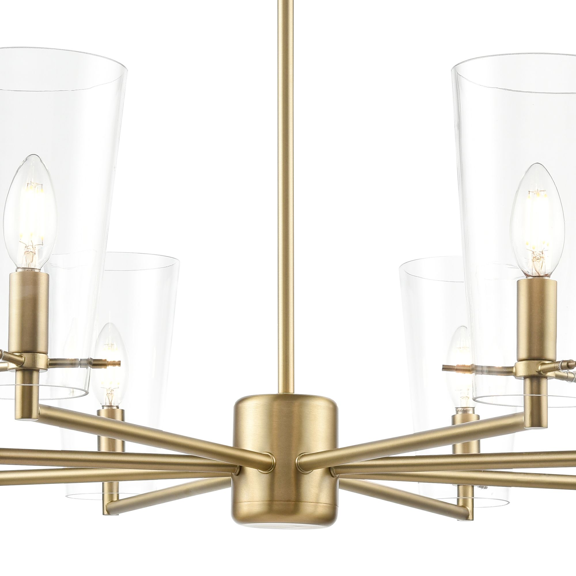 Image 3 Millennium Maccan 8-Light 38.75" Vintage Brass Chandelier with Glass Shade more views