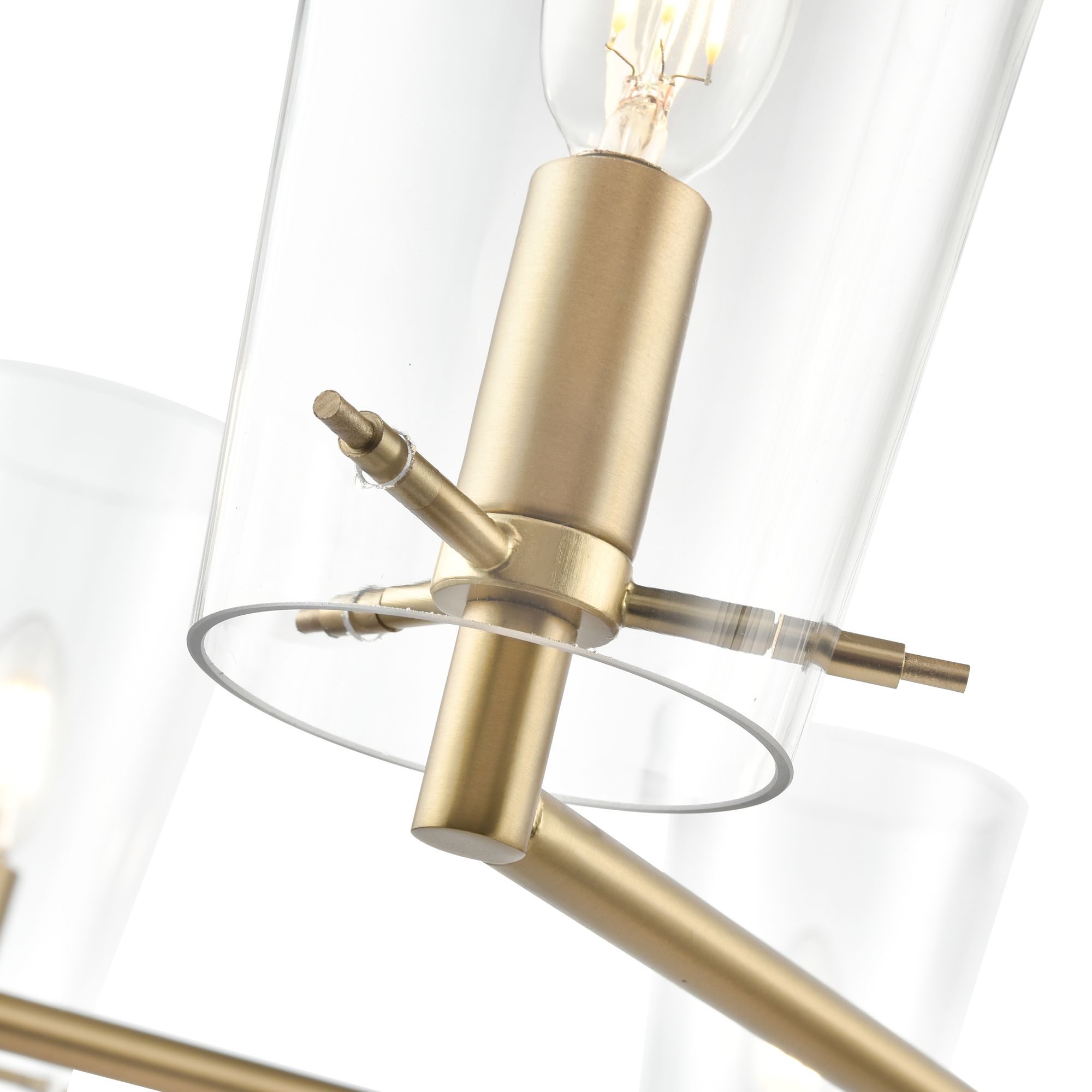 Image 4 Millennium Maccan 8-Light 38.75" Vintage Brass Chandelier with Glass Shade more views