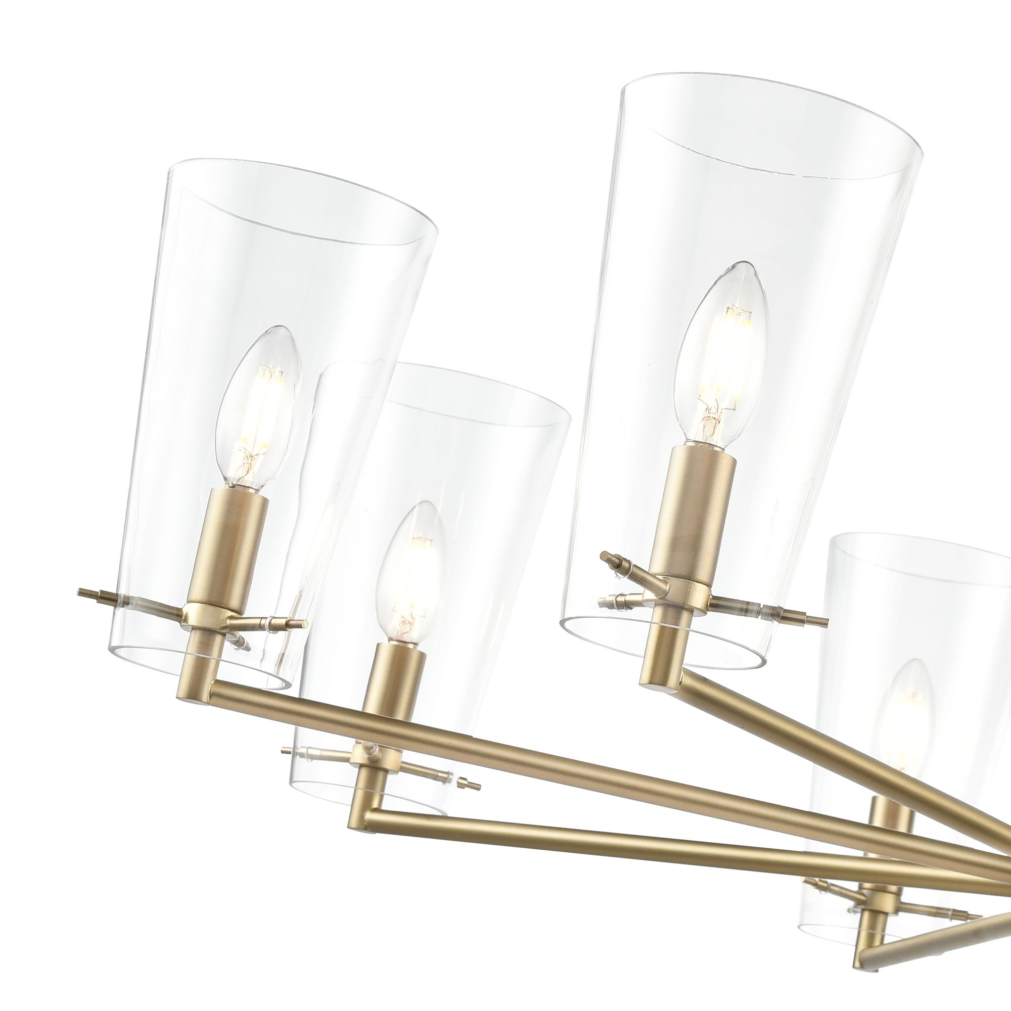 Image 5 Millennium Maccan 8-Light 38.75" Vintage Brass Chandelier with Glass Shade more views