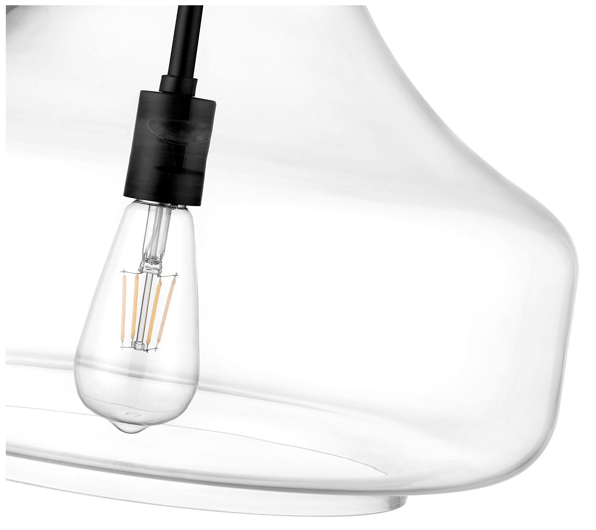Image 6 Millennium Madelynn 1-Light 16" Matte Black Pendant with Glass Shade more views